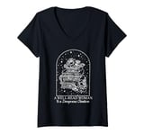 Womens A Well Read Women Is a Dangerous Creature Bookish Librarian V-Neck T-Shirt