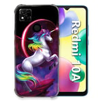 Coque pour Xiaomi Redmi 10A Fantastique Licorne Arc en Ciel