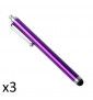 Grand Stylet X3 Pour "Xiaomi Mi 11i" Smartphone Tablette Ecrire Universel Lot De 3 - Violet