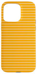 Coque pour iPhone 15 Pro Max Jaune moutarde rayé pour fille Esthétique Preppy Stripe