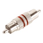 Adaptateur Coupleur RCA Mâle vers RCA Mâle Filet de Repérage Rouge Qualité Métal