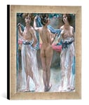 Kunst für Alle 'Encadré Image de Lovis Corinth Les Trois Grâces Impression d'art dans Le Cadre de Main de qualité Photos, 30 x 30 cm, Argent, Raya