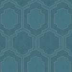 A.S Creation Art Deco Tiles Teal Blue Metallic Silver Wallpaper Textured Vinyl