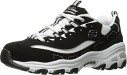 Skechers Femme D'Lites Biggest Fan Baskets Mode, Noir/Blanc, 36 EU Large