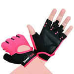 BEAST RAGE Gants de Fitness Respirants pour Hommes et Femmes Gants d'haltérophilie Bodybuilding Gym Exercice Anti-dérapant Crossfit Musculation Cycling(Rose, L)