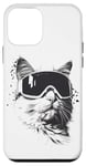 Coque pour iPhone 12 mini Ski Snowboard Chat Lunettes Sports d'hiver Snowboarder Ski