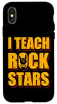 Coque pour iPhone X/XS J'enseigne le rock aux stars du rock, professeur de musique, Rock On Graphic