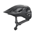 ABUS Casque de ville Urban-I 3.0 ACE - casque de vélo sportif avec feu arrière LED, visière rallongée et fermeture magnétique - pour hommes et femmes - noir, taille S