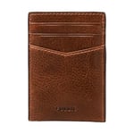 Fossil Portefeuille pour hommes Andrew, Étui à cartes en cuir cognac 7,2 cm L x 0,5 cm l x 10 cm H ML4173222