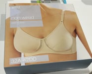 Marks & Spencer Boxed Bra Uk 34dd Beige Non Wired Cotton Rich Full Cup