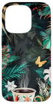 Coque pour iPhone 14 Pro White Pop Art Tropical Magic Book Floral Coffee Books