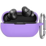 AhaStyle Silicone Case for Beats Solo Buds (2024) [Added Metal Carabiner] Shockproof Full Protective Skin Case Cover Compatible with Beats Solo Buds 2024 Wireless Earbuds (Lavender)