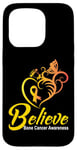 Coque pour iPhone 15 Pro Soutien jaune de la sensibilisation au cancer des os