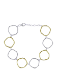 Nina B Organic Circles Chain Bracelet, Silver/Gold