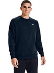 Under Armour Rival Fleece Crew, Sports jumper with loose fit, comfortable and warm men's jumper Men, Blue (Academy / Onyx White), XS