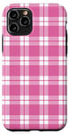 iPhone 11 Pro Pink Checkered Plaid Flannel Gingham Pattern Checker Rustic Case