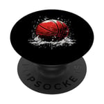 Ballon de basket-ball cadeau de Noël fan de sport PopSockets PopGrip Interchangeable