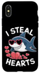 iPhone X/XS Cool Shark I Steal Hearts Valentines Day Funny Shark Boy Kid Case