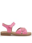 Start-Rite Holiday Girls Leather Summer Sandals With Adjustable Straps - Pink