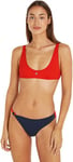 Tommy Jeans Women Bikini Top Bralette Wireless, Red (Hot Heat), M