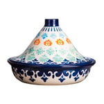AWYGHJ Large Ceramic Tagine Pot, 1.2 QT Hand Made Moroccan Tagine with Cone Shaped Lid, 10” Base x 7.3” Tall, for Cooking and Stew Casserole Slow Cooker