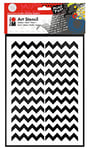 Marabu 0285000000002 Art Stencil Pochoir à Motifs pour Un Pochoir Efficace sur Papier, Cadre en Bois, Textiles, sans PVC, découpé au Laser, réutilisable, Format A4, Motif Chevrons