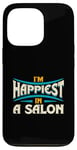 Coque pour iPhone 13 Pro Citation « I'm Happiest In A Salon Hair Love »