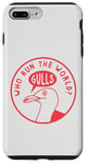 Coque pour iPhone 7 Plus/8 Plus Jeu de mots amusant en forme de mouette : « Who Run The World? Gulls! »