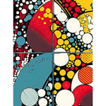 Artery8 Abstract Geometric Patterns and Bubbles Comic Book Style Red Blue Yellow White Pop Art Halftone Large Wall Art Poster Print Thick Paper 18X24 Inch