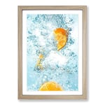 Big Box Art Orange in The Water Framed Wall Art Picture Print Ready to Hang, Oak A2 (62 x 45 cm)