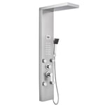 Auralum Colonne de Douche Hydromassante en Acier Inox, Panneau de Douche Multifonction avec LCD, Colonne de Douche avec Mitigeur pour Salle de Bain