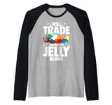 Jelly Bean Funny Candy Cute Snack Raglan Baseball Tee