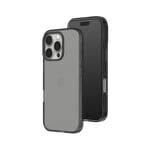 RHINOSHIELD JellyTint Coque Transparente Compatible avec [iPhone 16 Pro] | Protection Militaire, résistante aux Rayures, Antichoc, découpe Bouton contrôle caméra - Noir Quartz