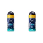 NIVEA MEN Déodorant Bille Fresh Ocean 0% (1 X 50 Ml), Déodorant Homme Protection 48 H, Soin Homme Sans Sel Aluminium & Sensation De Fraîcheur (Lot de 2)