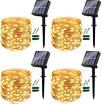 Ligarko Solar Fairy Lights Outdoor, 4 Pack 48Ft Garden Lights Solar Powered Waterproof, 120 LED 8 Modes Copper Wire Decorative Solar String Lights for Trees, Garden, Patio, Party (Warm White)