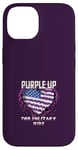 Coque pour iPhone 14 Purple Up pour enfants militaires Heart Love America Military