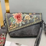 Käsilaukut Kiinalaistyylinen kirjonta Crossbody Laukut naisille Vintage Nahka Tyylikäs Käsilaukku Monipuoliset Olkalaukut