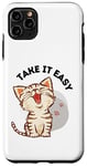 iPhone 11 Pro Max Take it easy with cute cat and cat paws design Case