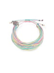 SINGULARU - Bracelet Pack 3 Pastel Rainbow - Bracelet en Acier avec Motif de Fils Pastel - Longueur Réglable et Fermoir à Nœud Coulissant - Bijoux pour femmes