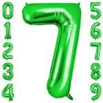 OFFCUP Ballon Chiffre 7 Vert | Ballon Anniversaire 7 An 101cm | Numéro de Ballon | Décoratif Ballon | D'hélium Decoration Anniversaire Fête Vacances Ans Anniversaire