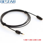 1,5m Black 1 m 1.5 m 2 m 3 m OD 2.2mm OD2.2mm Audio optique numérique Toslink à Mini Toslink 3.5mm câble mince adaptateur de connecteur mini-toslink
