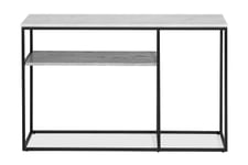 Nordic Home - Carlo Konsolbord Marmor Hylla Svart/Vit 120cm - Marmor, metall, MDF