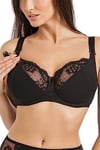 Teyli Women's Anastasia Mama Bra, Opaque, Black, 32J