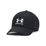 Under Armour Lockup Adj Casquette avec fermeture réglable, casquette de sport confortable pour hommes, noir/blanc