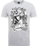 Disney The Nightmare Before Christmas Jack Skellington And Sally Grey T-Shirt - XXL