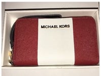 BNIB Michael Kors Red/White Leather Clutch For iPhone 6/5/5S/5c/4S Gift Idea!