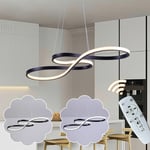 Fortuna Lai - Lustre led 50W moderne suspension acrylique plafonnier nordique réglable W70xD20xH120cm dimmable avec la télécommande Noir