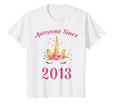 Youth 10th Birthday Girl Unicorn Shirt Awesome Since 2013 T-Shirt