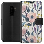 Samsung Galaxy S9+ Sort Lommebokdeksel Blomsterglädje