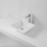 Vasque pour salle de bain Carrée - Solid surface Blanc Mat - 42x42 cm - Xeno